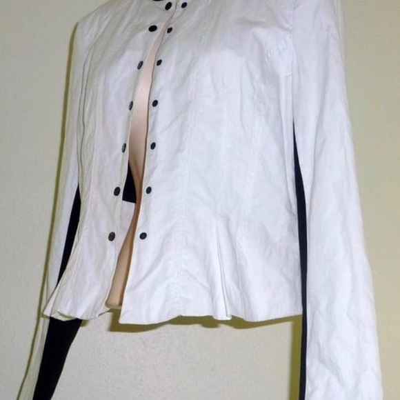 Kenneth Cole Snap Front White/Black Jacket 12P - Picture 4 of 8